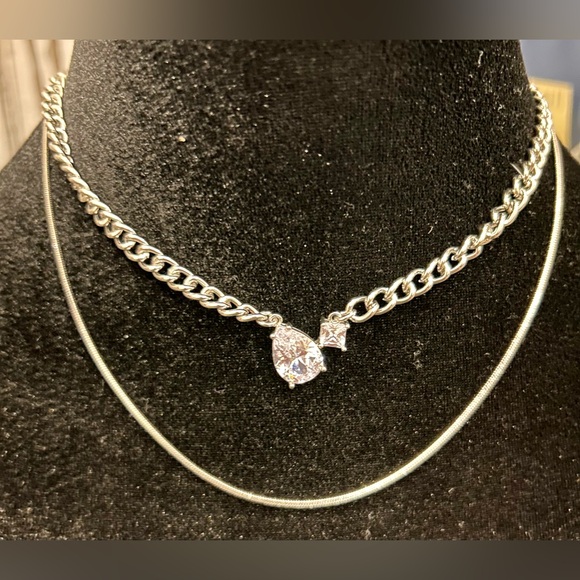 Express Jewelry - Express silver double layer chain necklace NWT